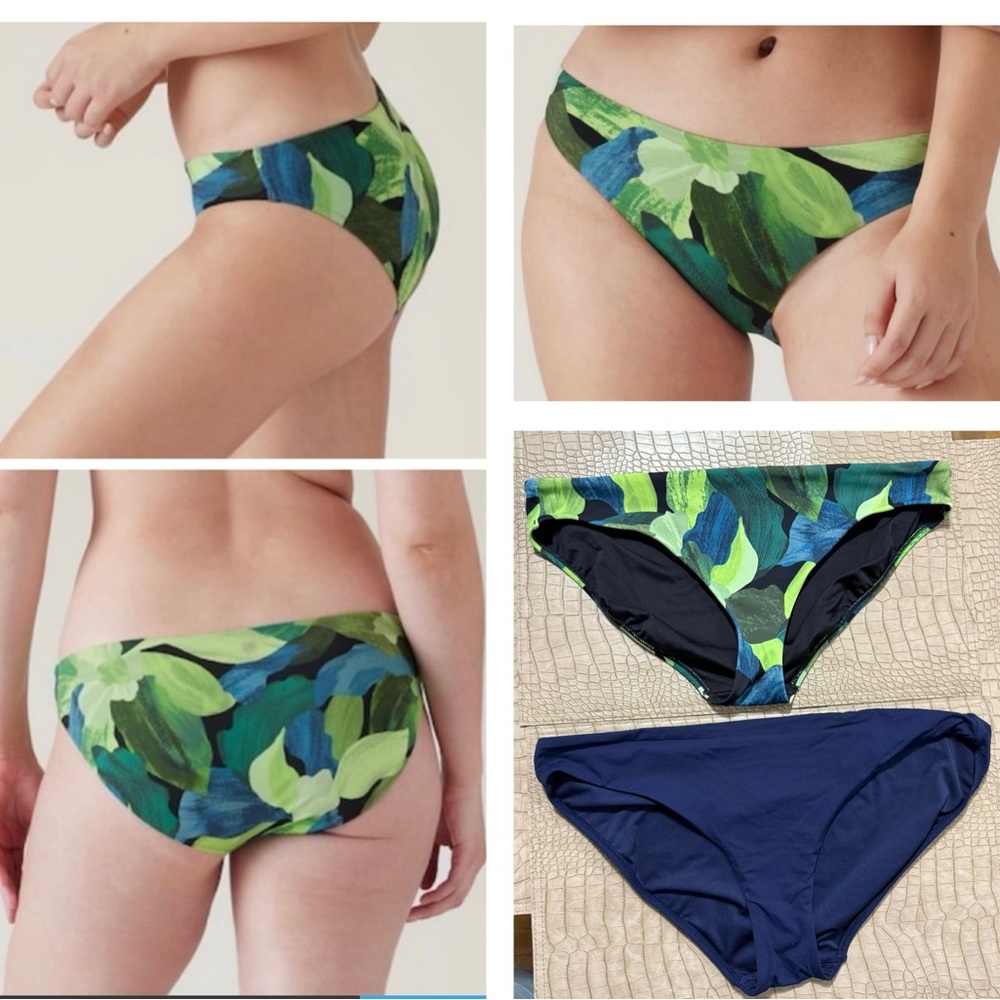 Large Athleta Clean Swim Bikini Bottom Medium Rise / Seat